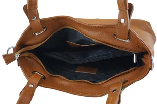 Codzienna duża torebka damska - Brązowa jasna - Torebki damskie - miniaturka - grafika 8