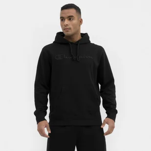 Męska bluza dresowa nierozpinana z kapturem CHAMPION Hooded Sweatshirt - czarna - Bluzy sportowe męskie - miniaturka - grafika 1