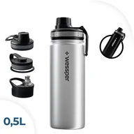 Termosy - Wessper Activemax Steeline Butelka Termiczna, Termos 0,5L W Kolorze Stalowym - miniaturka - grafika 1
