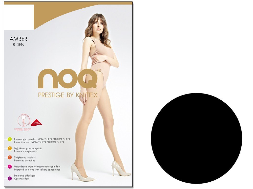Rajstopy Cienkie Gładkie Amber 8 Den Nero 3