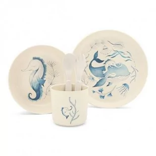 Lille Vilde, Bamboo Giftbox, Zestaw jedzeniowy, Under the Sea, 5 szt. - Zestawy naczyń dla dzieci - miniaturka - grafika 1