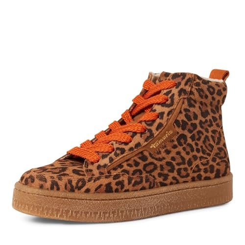 Tamaris Damskie sztyblety Lace Boot Flat 1-25203-45, w panterkę, 42 EU, Leopard, 42 EU