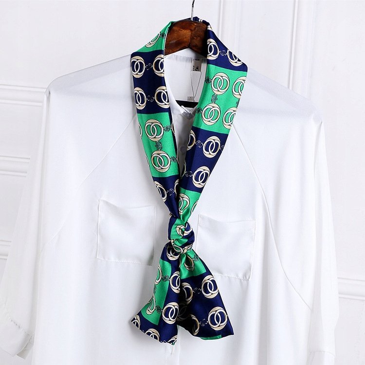 SZAL CHUSTA z nadrukiem damska długa CHUSTKA elegancka APASZKA jak krawat