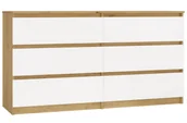 Komody - Stylowa komoda w nowoczesnym stylu biały + dąb artisan - Berta 2X 140 cm - miniaturka - grafika 1
