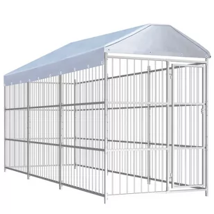 vidaXL Kojec dla psa z dachem 450 x 150 cm 144623 - Budy dla psów - miniaturka - grafika 1