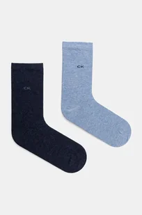 Calvin Klein skarpetki 2-pack damskie kolor niebieski - Skarpetki damskie - miniaturka - grafika 1