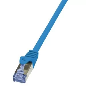 Patchcord Lan S/ftp 0,5m kat. 6A RJ45 niebieski - Patchcordy - miniaturka - grafika 3