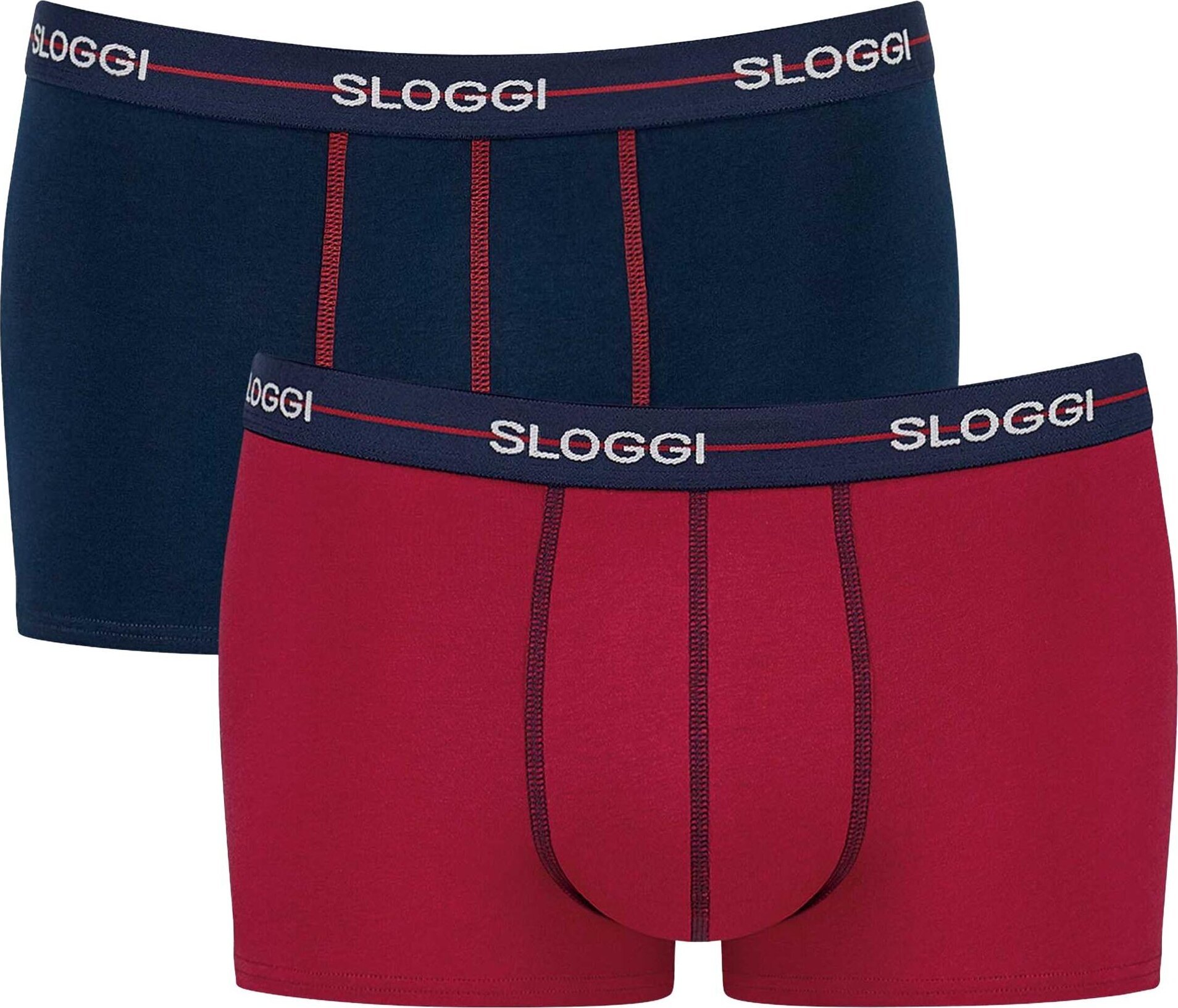 Sloggi męskie hipster 2-pack - Start Hipster C2P box, bokserki, bawełna czarny/czerwony L