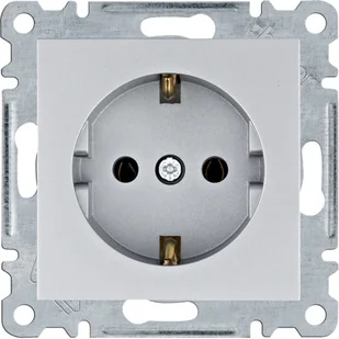 Hager Gniazdo Schuko Lumina - srebrny mat - Gniazdka elektryczne - miniaturka - grafika 1