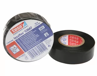 Taśma izolacyjna Tesa, 20m/19mm, PVC, czarna. (1LM) - Taśmy izolacyjne i naprawcze - miniaturka - grafika 1