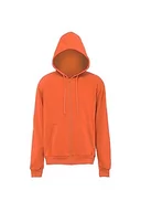 Bluzy męskie - Yuka Męska bluza z kapturem z dzianiny z zamkiem błyskawicznym poliester pomarańczowa rozmiar XL, pomarańczowy, XL - miniaturka - grafika 1