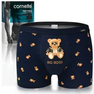 Majtki męskie - Cornette Bokserki Męskie Granatowy Boss Misie Bawełna Rozmiar XL - miniaturka - grafika 1
