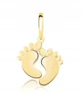 Wisiorki - ZAWIESZKA ZŁOTE STÓPKI STOPY DLA MAMY GRAWER 333 - miniaturka - grafika 1