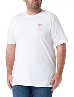 Lee Męski t-shirt z logo SMALL z napisem"Bright White", Bright White, S - Koszulki męskie - miniaturka - grafika 1