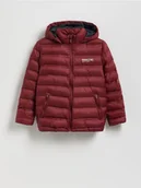 Kurtki i płaszcze dla chłopców - Reserved - Pikowana kurtka z kapturem - bordowy - miniaturka - grafika 1