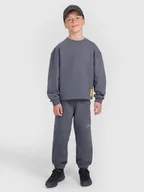 Spodnie i spodenki dla chłopców - 4F Spodnie dresowe joggery chłopięce - szare 122 (6-7 lat) - miniaturka - grafika 1