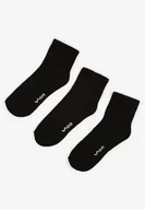 Skarpetki męskie - Czarne Bawełniane Skarpety za Kostkę 3 Pack Foliane - miniaturka - grafika 1