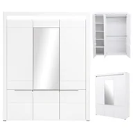 Szafy - Szafa duża pojemna z lustrem uchylna do sypialni biała połysk IRMA IM14 - miniaturka - grafika 1