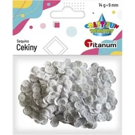 Zabawki kreatywne - Titanum Cekiny okrągłe pastelowe 9 mm, 14g białe - miniaturka - grafika 1