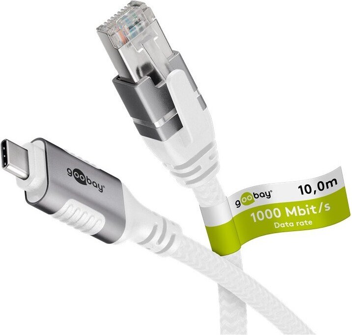 Goobay 74180 Kabel sieciowy USB 3.1 typu C Gigabit Ethernet 10 m