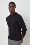 Swetry męskie - Calvin Klein sweter z domieszką jedwabiu kolor czarny lekki - miniaturka - grafika 1