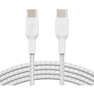 Kable USB - Belkin Kabel Boost Charge Braided USB-C do USB-C 1m, biały 745883788286 - miniaturka - grafika 1