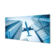 Dekoracje domu - Nowoczesny panel   Budynki samolot niebo 120x60 cm - miniaturka - grafika 1