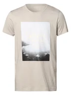 Koszulki męskie - Tom Tailor Denim - T-shirt męski, beżowy|szary - miniaturka - grafika 1