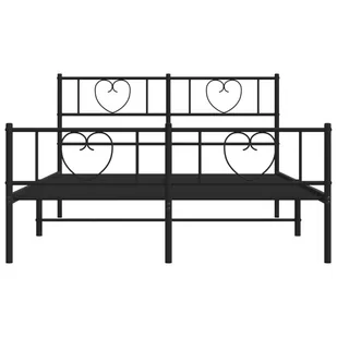 Metalowa rama łóżka z wezgłowiem i zanóżkiem, czarna, 120x200cm Lumarko! - Łóżka - miniaturka - grafika 4