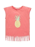 Koszulki i topy damskie - TOM TAILOR Dziewczęcy dziecięcy top z frędzlami i nadrukiem, 32123 - Pink Dream, 92 cm - miniaturka - grafika 1