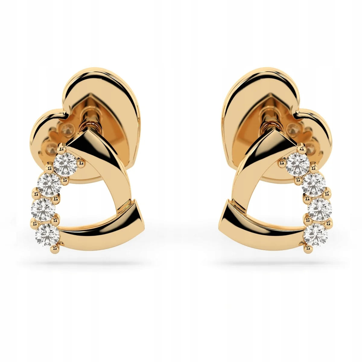 KOLCZYKI SREBRNE SREBRO 925 Z DIAMENTAMI BRYLANTAMI 0,05 CT LAB ESSYA