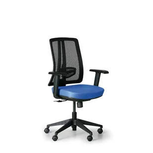 Fotel biurowy, krzesło biurowe B2B Partner Krzesło biurowe Human, czarny/niebieski X1-03S-1/NT-01,B-16 - Fotele i krzesła biurowe - miniaturka - grafika 1