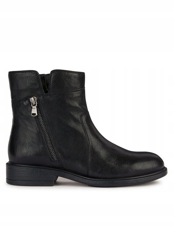 GEOX CATRIA BOTKI DAMSKIE CZARNE Z ZAMKIEM SKÓRZANE 41 JJB