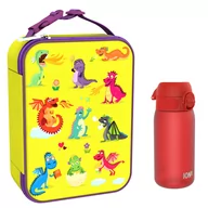 Lunch boxy - Zestaw Śniadaniowy Do Przedszkola Ion8 Dragons 20: Lunchbag I8Lbydrag I Butelka Ion8 I8Rf350Red - miniaturka - grafika 1