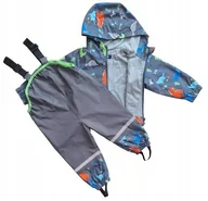 Kombinezony dla dzieci - Zestaw komplet kurtka przejściowa spodnie ogrodniczki przeciwdeszczowe 86 - miniaturka - grafika 1