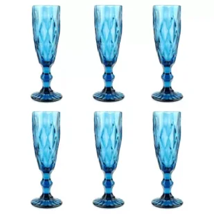 Mondex Komplet kieliszków Elise Blue 6 x 180 ml - Kieliszki - miniaturka - grafika 1