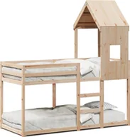 Łóżka dla dzieci i młodzieży - Łóżko piętrowe bez materaca, 90x200 cm, lite drewno sosnowe - miniaturka - grafika 1