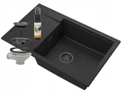 Zlewozmywaki - Granitan Zlew Granitowy Czarny Louis Ociekacz Syfon Czarny - miniaturka - grafika 1