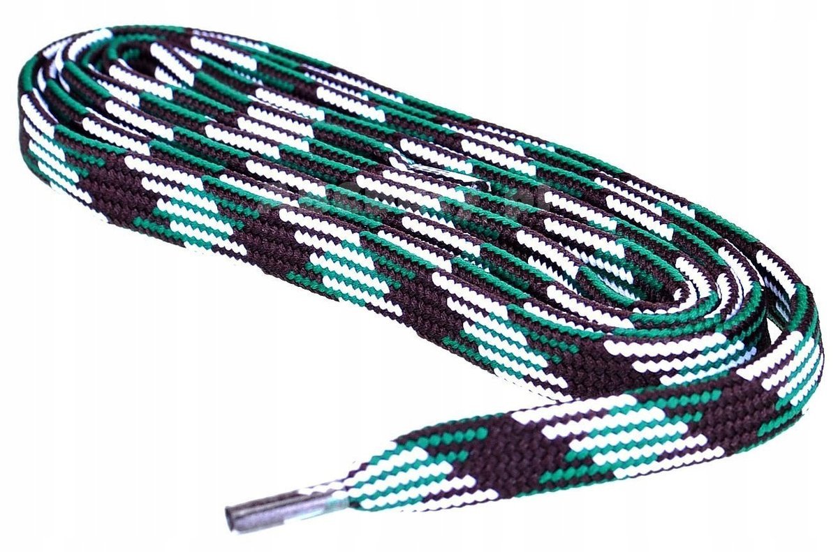 Sznurowadła BHP outdoor ZIELONE BRĄZOWE BIAŁE SZEROKIE 0,9 Sznurówki 120 CM