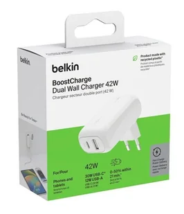 Ładowarka sieciowa BoostCharge 42W USB-C 3 0W USB-A 12W biała - Ładowarki do telefonów - miniaturka - grafika 5