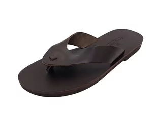 Brązowe klapki męskie japonki ze skóry naturalnej SANDINISTA S4678 [Rozmiar: 43] - Klapki i japonki męskie - miniaturka - grafika 1