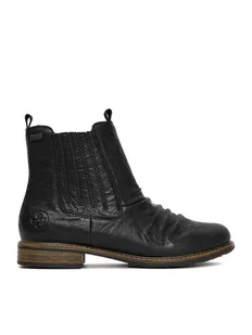 Rieker Botki 74855-00 Czarny - Botki damskie - miniaturka - grafika 1