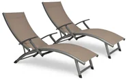 2X Leżak Ogrodowy Aluminiowy Relax Taupe