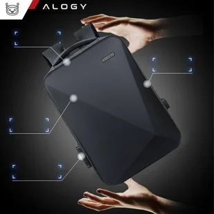 Plecak antykradzieżowy Alogy Urban Safe na laptopa 15,6" z portem USB duży wodoodporny Unisex Czarny - Pozostałe akcesoria do telefonów - miniaturka - grafika 13