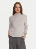 Swetry damskie - Tommy Hilfiger Sweter WW0WW47468 Szary Regular Fit - miniaturka - grafika 1