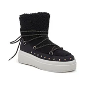 Śniegowce damskie - TWINSET Śniegowce | skóra | shearling | z dodatkiem wełny - miniaturka - grafika 1