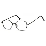 Okulary korekcyjne, oprawki, szkła - Okulary zerówki sześcioboczne oprawki korekcyjne medium M297D czarne - miniaturka - grafika 1