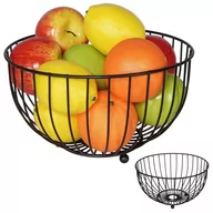 Kosze na owoce - Koszyk na owoce i warzywa kosz metalowy czarny miska loft 25 cm kod: O-229017 + Sprawdź na SuperWnetrze.pl - miniaturka - grafika 1