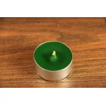 Świeca tealight z wosku pszczelego - ciemno zielona - Oświetlenie świąteczne - miniaturka - grafika 1