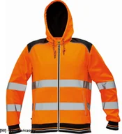 Odzież robocza - CERVA KNOXFIELD HI-VIS HOODIE - męska, zapinana na zamek bluza z kapturem w wersji hi-vis, mieszanka poliester i bawełna - pomarańczowy XXL - miniaturka - grafika 1